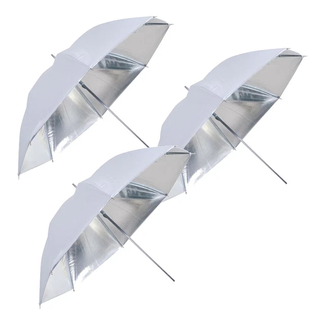 BRESSER SM-04 Paraguas reflector blanco/plata 109cm - 3 piezas