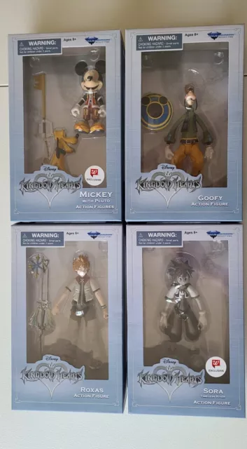 Kingdom Hearts Figure Lot Mickey, Pluto, Sora, Roxas Diamond Select 2017 Disney