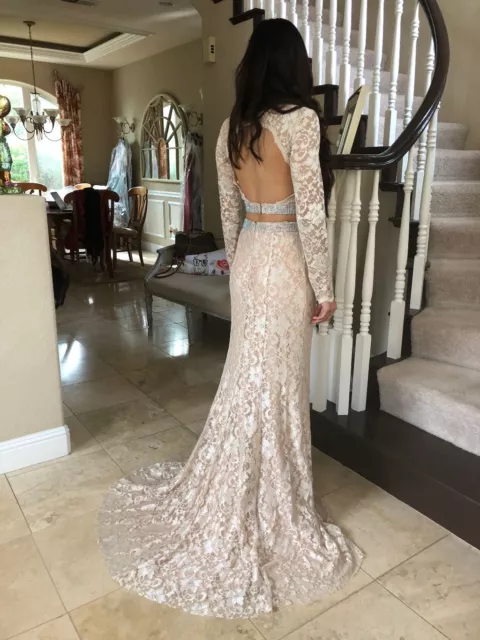 $640 NWT TWO Piece Jovani Prom/Pageant/Formal/Wedding Dress/Gown #26335 ...