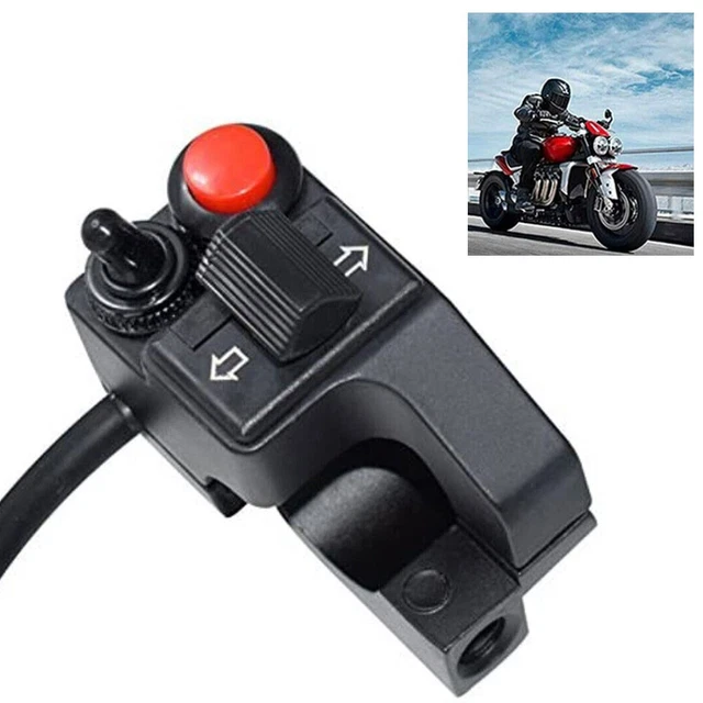 Interrupteur De Guidon Moto Universel 7/8" 22mm - 3 Boutons, Aluminium CNC, 12V (Neuf)
