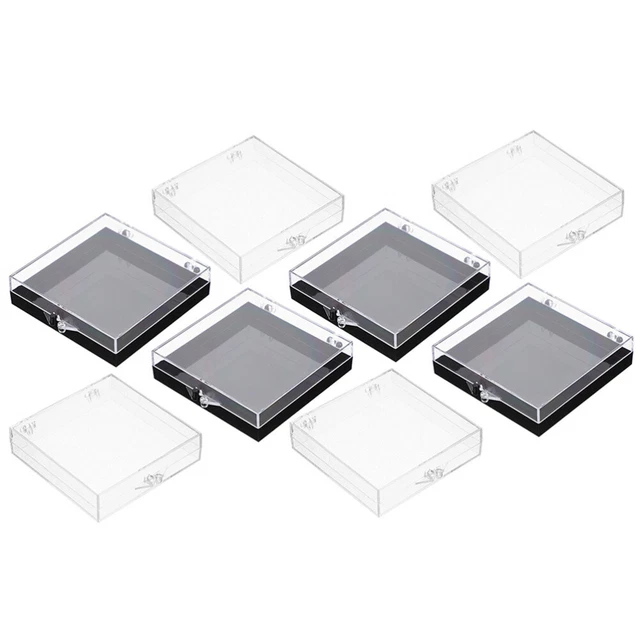 8 piezas uñas falsas vacías estuche tapa transparente uñas falsas estuche uñas conta