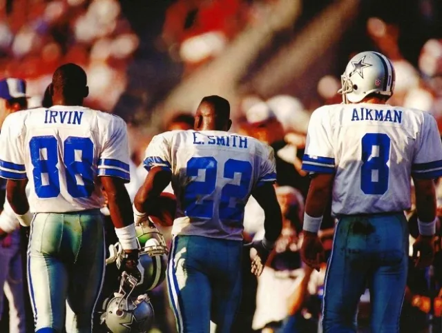 Football Dallas Cowboys Legends Michael Irvin, Emmitt Smith, Troy Aikman Photo