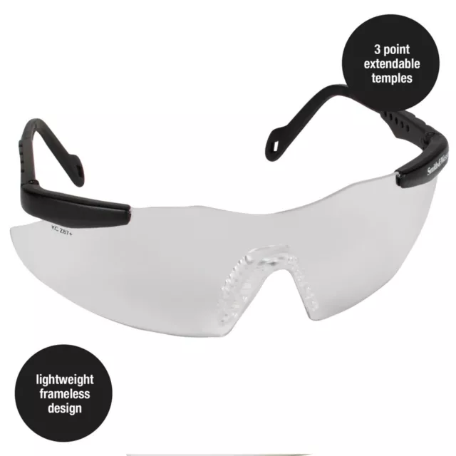 Smith & Wesson 19794 Magnum Shooting Safety Glasses Clear Anti-Fog Lens ANSI Z87 2