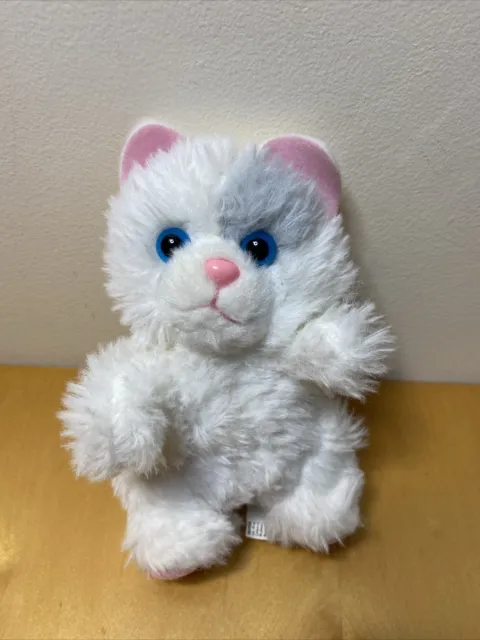 Animagic White Fluffy Kitten Cat Plush Toy 6” Inch