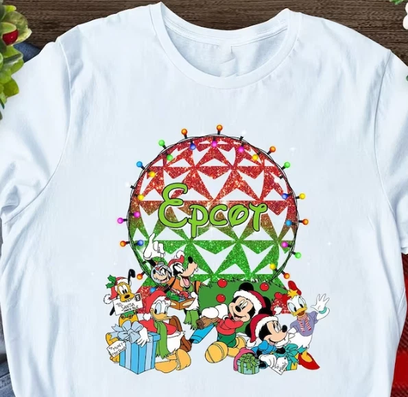 EPCOT WALT DISNEY World Christmas Shirt, Mickey and Friends Christmas