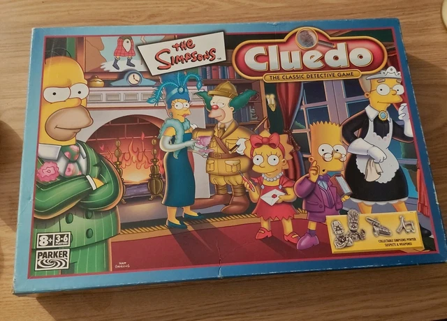 Jeu Cluedo Les Simpson - Édition Spéciale - Pions Et Armes En étain - Parker / Hasbro - Occasion