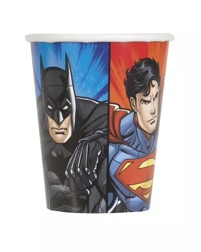 Justice League Bicchieri di carta  200 ml per Compleanno Bambini - 8 pezzi