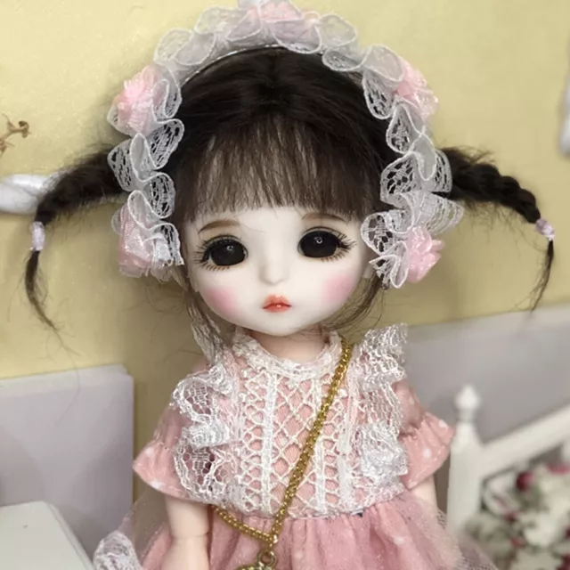 1/8 BJD Doll Gift for Kids 6inch Body + Eyes + Wig + Shoes + Clothes Girls Gift 3