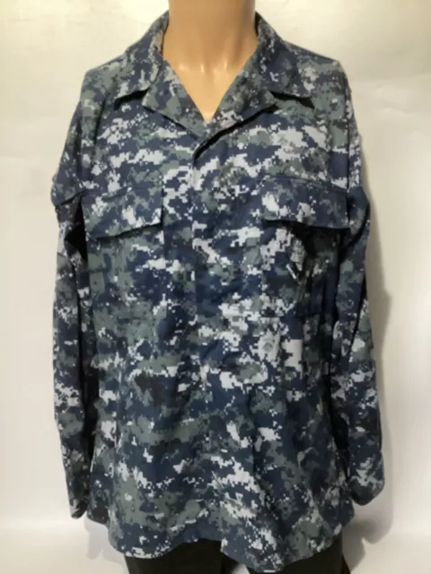 US navy Issue blue digital pattern Shirt Blouse Working Medium Long USGI Used