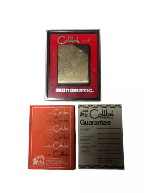 Colibri Monomatic Pocket Cigarette Lighter Vintage Collectable