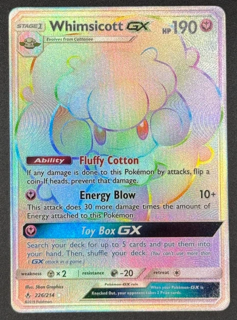 Whimsicott GX Pokémon Card - 140/214 Ultra Rare, Unbroken Bonds Expansion - View #8