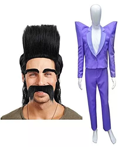 Men's Despicable Me 3 Balthazar Bratt Cosplay Costume,Wig & Mustache Set,HC-DME