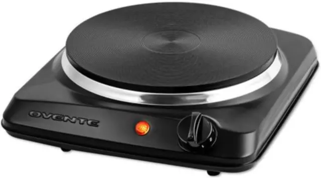 Electric Countertop Single Burner, 1000W Cooktop with 7.25 Inch Cast Iron Hot Pl