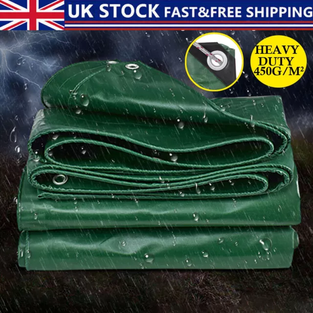 Tarpaulin Extra Heavy Duty Waterproof Cover Builders Tarp 450GSM Ground Sheet