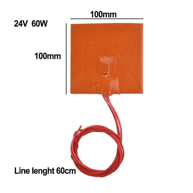 Silicone Chauffage Coussinet for Imprimante Chauffé Lit Ntc 100K Frigo Carré 1pc