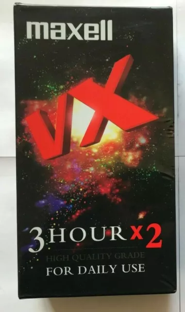 Maxwell VX 180 3 hour Blank Cassette VHS x2 Video Retro NEW SEALED
