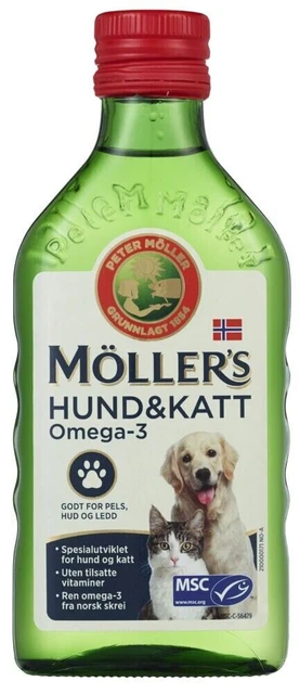 Mollers Aceite de Pescado Noruego para Mascotas Perros Gatos Omega 3 Gotas...