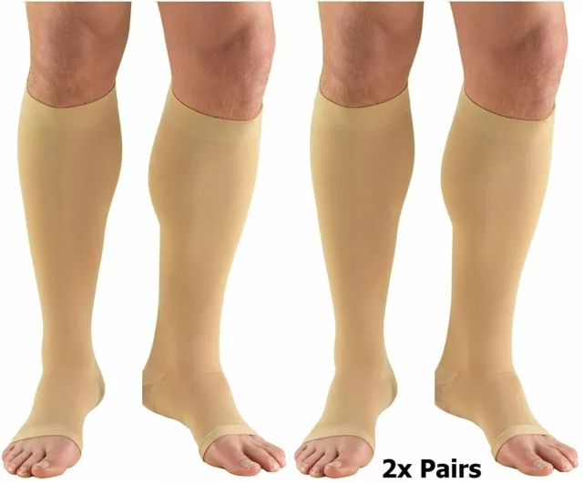 Truform 0845S [30-40 mmHg] Compression Stockings Short Length Open-Toe (2xPairs)