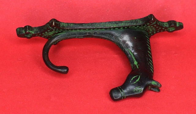 Green Horse Antique Style Handmade Brass Cup Key Cloth Hanger Wall Mounted Hook 12