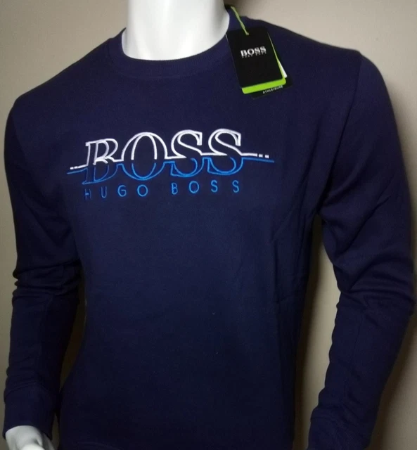 Men's Sweatshirt Full / Long Sleeve Dark Navy Embroidery Hugo Boss Size Medium