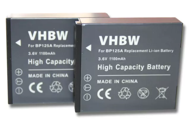 2x Battery for Samsung HMX-T10BN HMX-T11 1100mAh