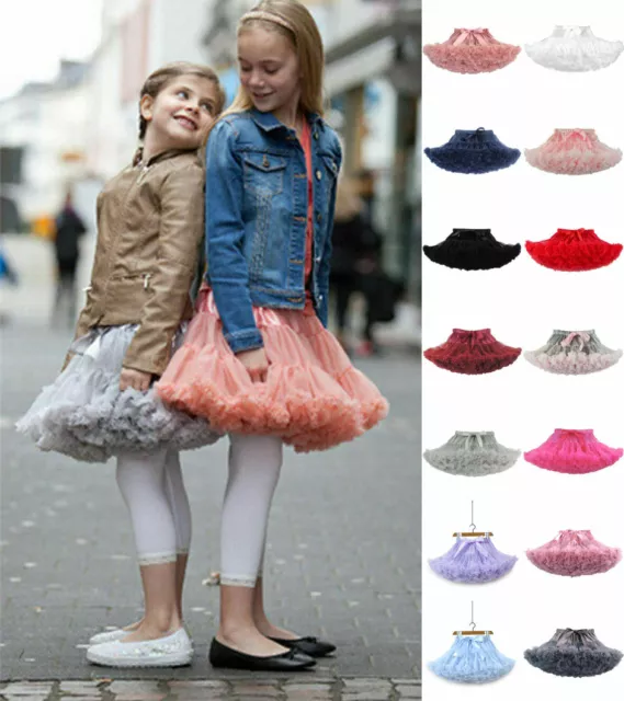 Gonna grazia ragazze bambini danza sottoveste gonfia abito festa balletto strato soffice