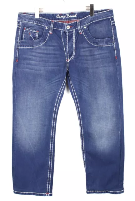 Camp David Jeans Uomo W40 L29 Baffi Dritto Fit Jeans Bottoni Fly Sbiadito