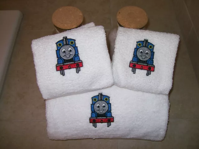 Embroidered Personalized Thomas the Tank Engine -3 Piece Bath towel set