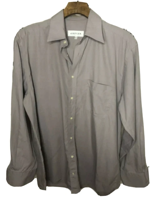 Camicia viola Jaeger 15,5"" a maniche lunghe semplice abbigliamento da lavoro formale in perfette condizioni taglia