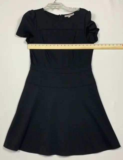 Loft Dress Ann Taylor Womens 12 Black short sleeve Shift Stretchy 3