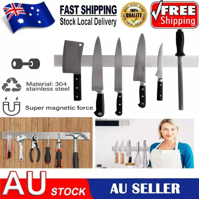 Magnetic Knife Rack Storage Block Kitchen Tool Magnet Cutlery Holder Stand Strip