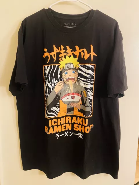 Naruto Shippuden Ichiraku Ramen Shop Anime Manga T-Shirt Men's X-Large Black