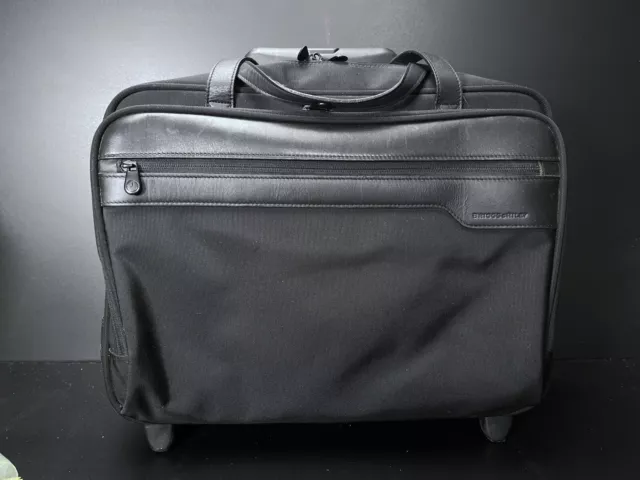 Briggs & Riley Travelware Rolling Brief Black 16”x17” Wheeled Carry On Luggage