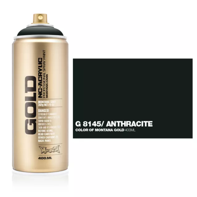Lata de pintura en aerosol Anthracite Montana GOLD 400 ml - acrílico semi-brillo de baja presión