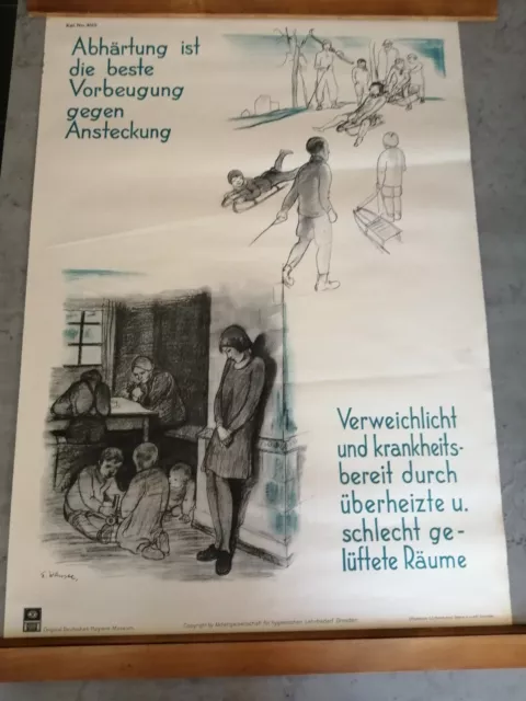 Original Deutsches Hygiene Museum Poster, The Games On Air Are Health 1957 Year