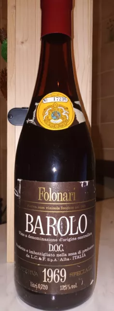 vino Barolo 1969 DOC Numerato Riserva speciale Cantine Folonari