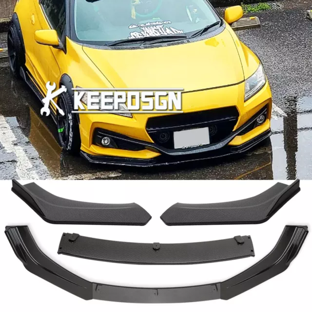For Honda CR-Z CRZ Carbon Look Front Bumper Lip Splitters Spoiler Under Chin Kit