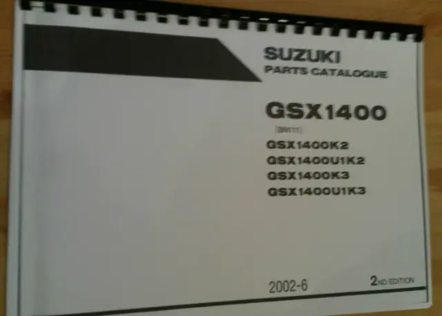 Suzuki Gsx1400 Parts Manual K2 K3 Models Reprinted Comb Bound