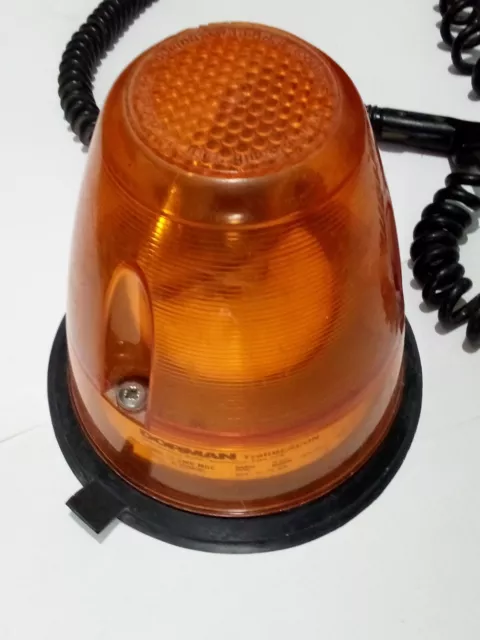 12v MAGNETIC (large) AMBER REVOLVING FLASHING BEACON WARNING LIGHT recovery