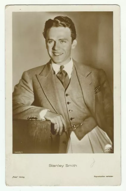 Stanley Smith, Vintage Postcard, American Film Actor, Editor Ross, 1930s