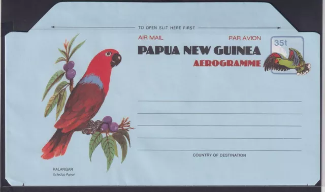 Papua Neuguinea New Guinea Ganzsache Aerogramm Vögel Birds Tiere Papagei postal