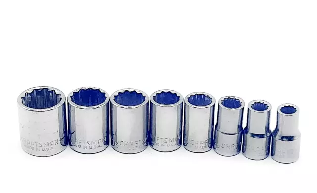 Craftsman 7-Pc,  12-Point,  1/4in. Drive SAE Shallow Socket Set + 1 Bonus Socket