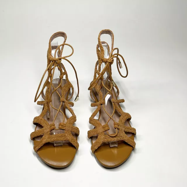 JOIE Camel Brown Braided Suede Gladiator Style Lace-Up Women's Sandals 37 ADM