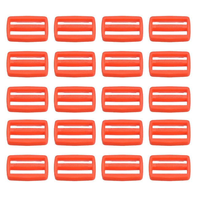 Paquete de 1" 100 hebillas deslizantes Tri-Glide correa cierre de correa naranja
