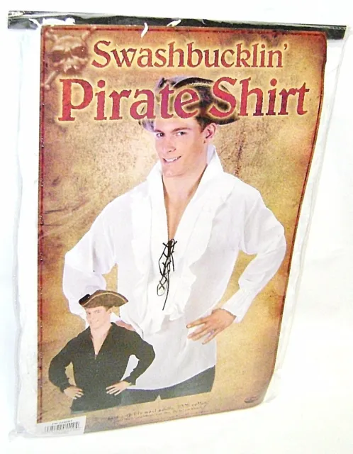 SWASHBUCKLIN' PIRATE SHIRT WHITE Adult Halloween Costume Accessory Pirates New R