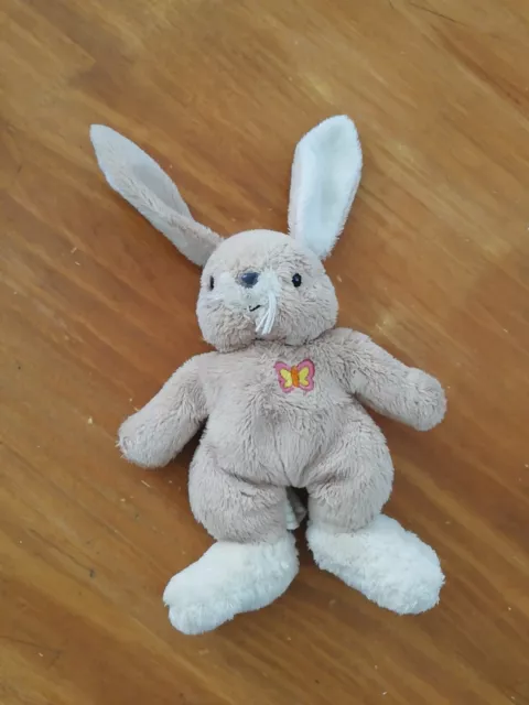 Doudou Peluche Anna Club Plush Lapin Beige Marron Papillon  Brodé