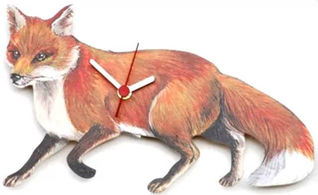 Fox Collectable Wooden Wall Clock  Hunting New Gift