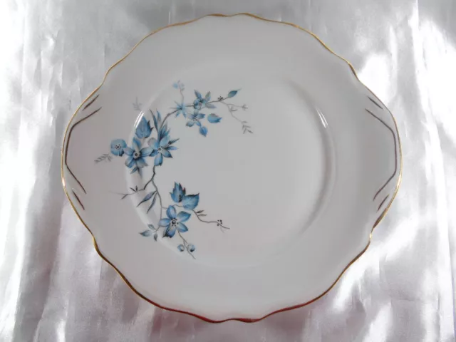 Superbe Plat A Gâteaux Fleurs Bleues En Porcelaine De Limoges Louis Lourioux