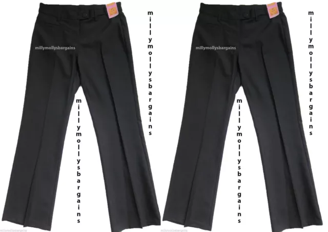 M&S Girls Marks and Spencer Black School Trousers Age 10 Years x 2