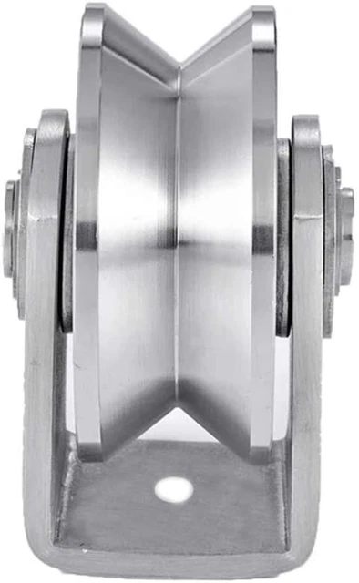 3In V Groove Wheel Stainless Steel Groove Wheel Heavy Duty Track Wheel Rigid Cas